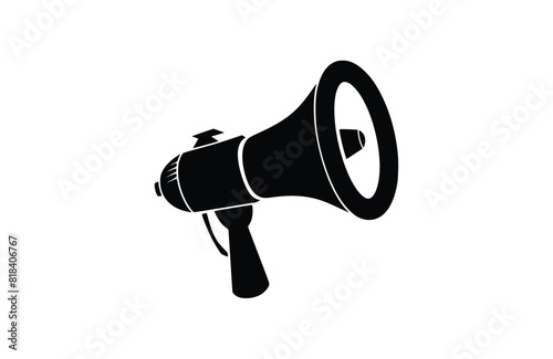 Bullhorn icon flat vector illustration.