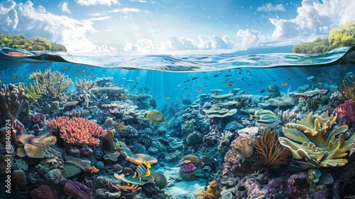Rebirth of Life: Vibrant Coral Reefs Resiliently Rebounding Through Conservation Initiatives photo