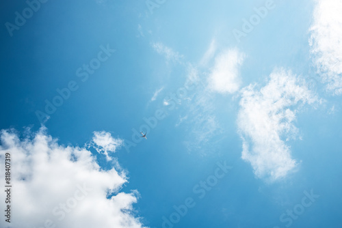 An airplane in the distance