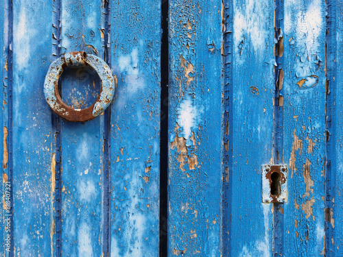 vintage  blue  wooden door , background texture