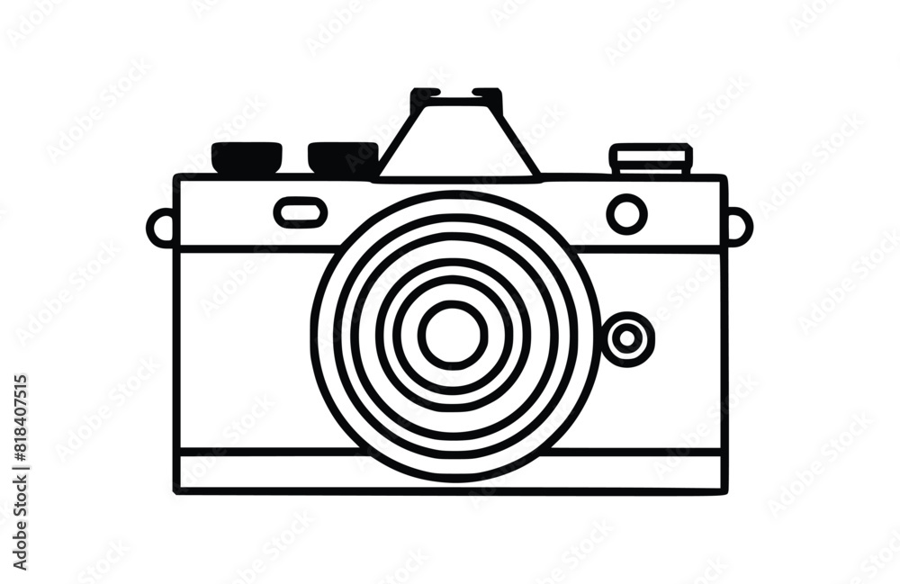 Camera icon flat vector illustration.