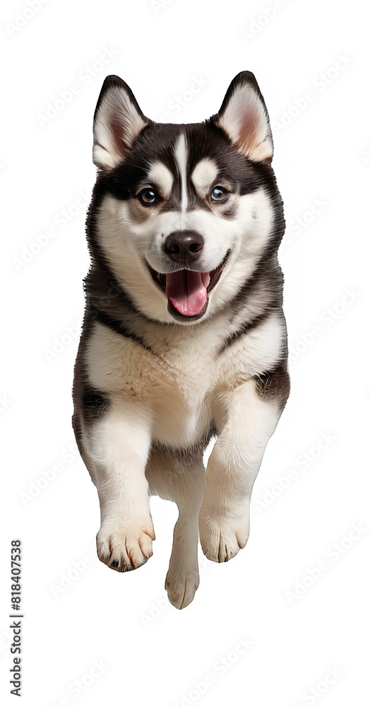 Funny and playful husky or pet dog is playing and jumping and looks happy isolated on transparent background. Little husky dog pretending. Cute and happy crazy dog head smiling on transparent png Funny and playful husky or pet dog is playing and jumping and looks happy isolated on transparent background. Little husky dog pretending. Cute and happy crazy dog head smiling on transparent png
