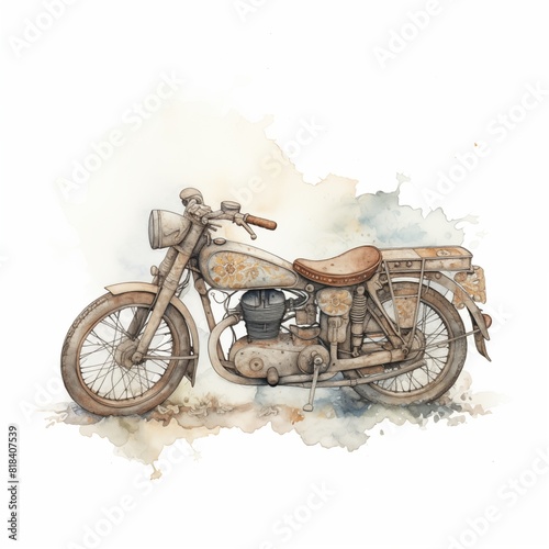 Watercolor old moto