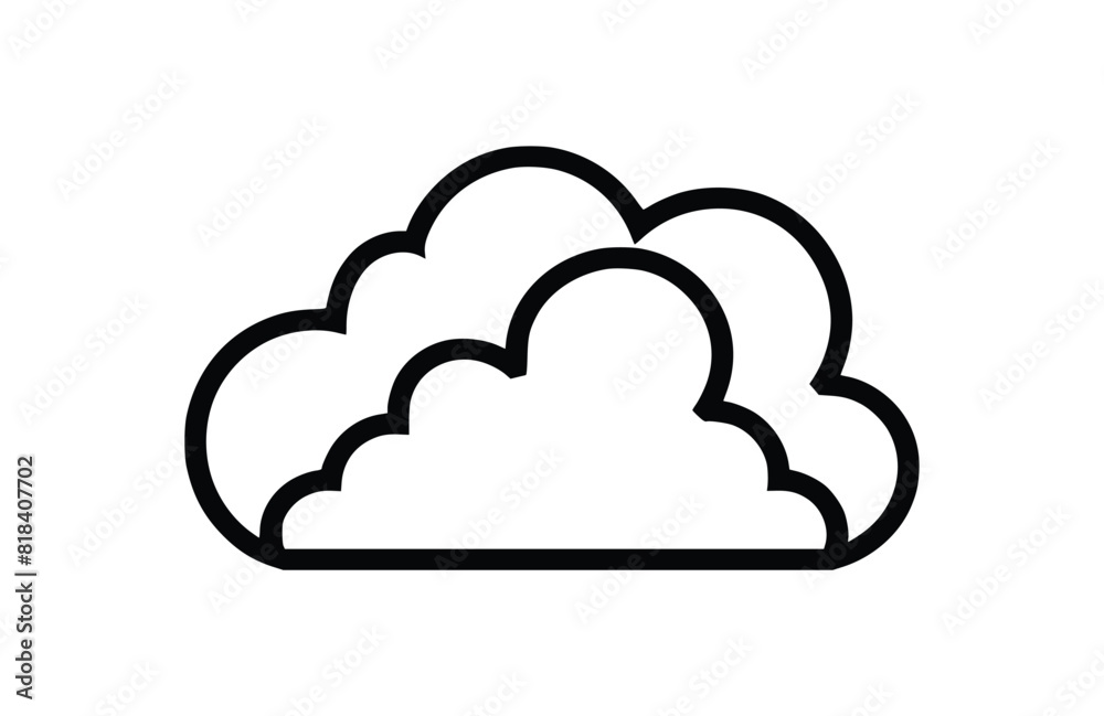 Cloud icon flat vector illustration. Cloud icon flat vector illustration.