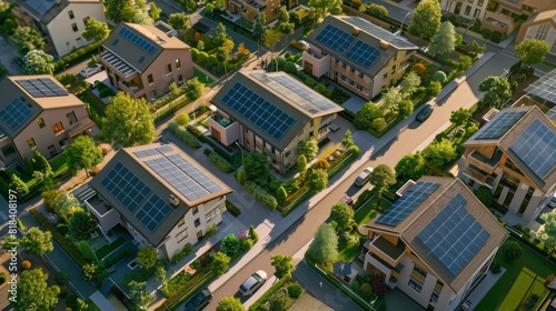 Sustainable Living in a Green Neighborhood - Solar Panels  Electric Cars  and Community Gardens Harmony