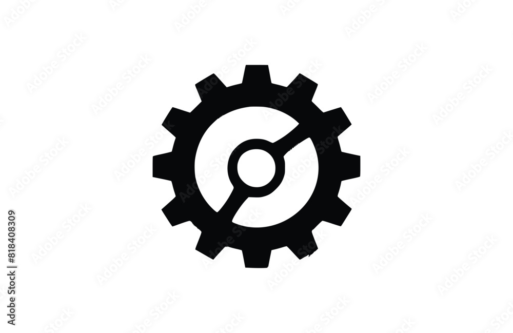 Gear icon flat vector illustration. Gear icon flat vector illustration.