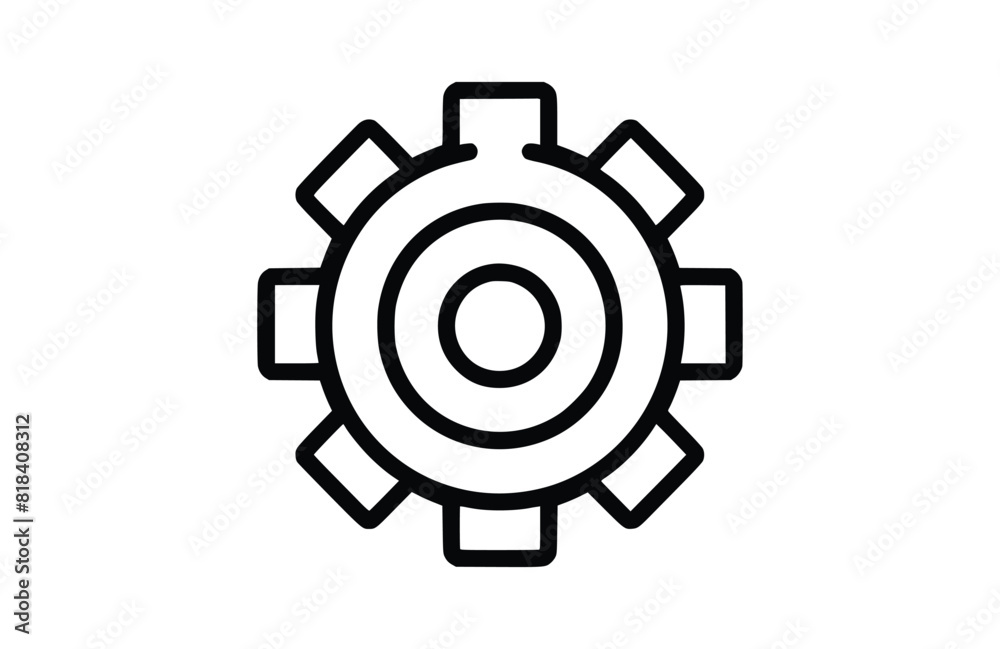 Gear icon flat vector illustration. Gear icon flat vector illustration.