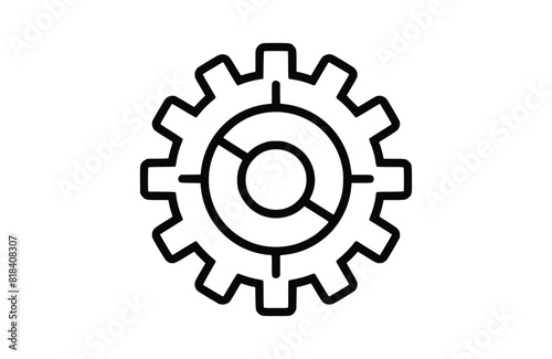 Flat Gear icon symbol vector Illustration.