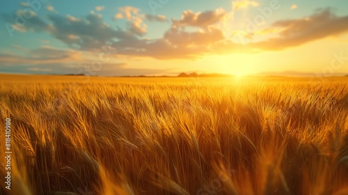 Golden Wheat Field at Sunrise © Suryani