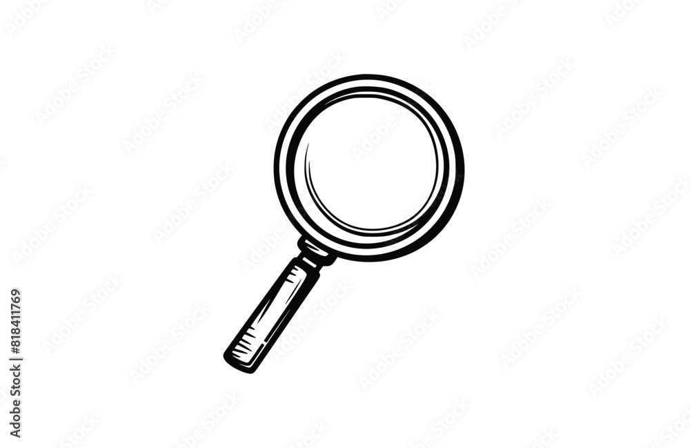 Magnifying glass icon flat vector illustration. Magnifying glass icon flat vector illustration.