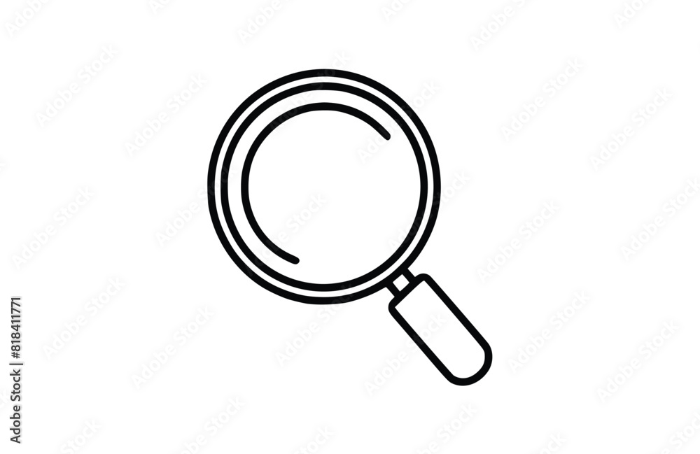Magnifying glass icon flat vector illustration. Magnifying glass icon flat vector illustration.