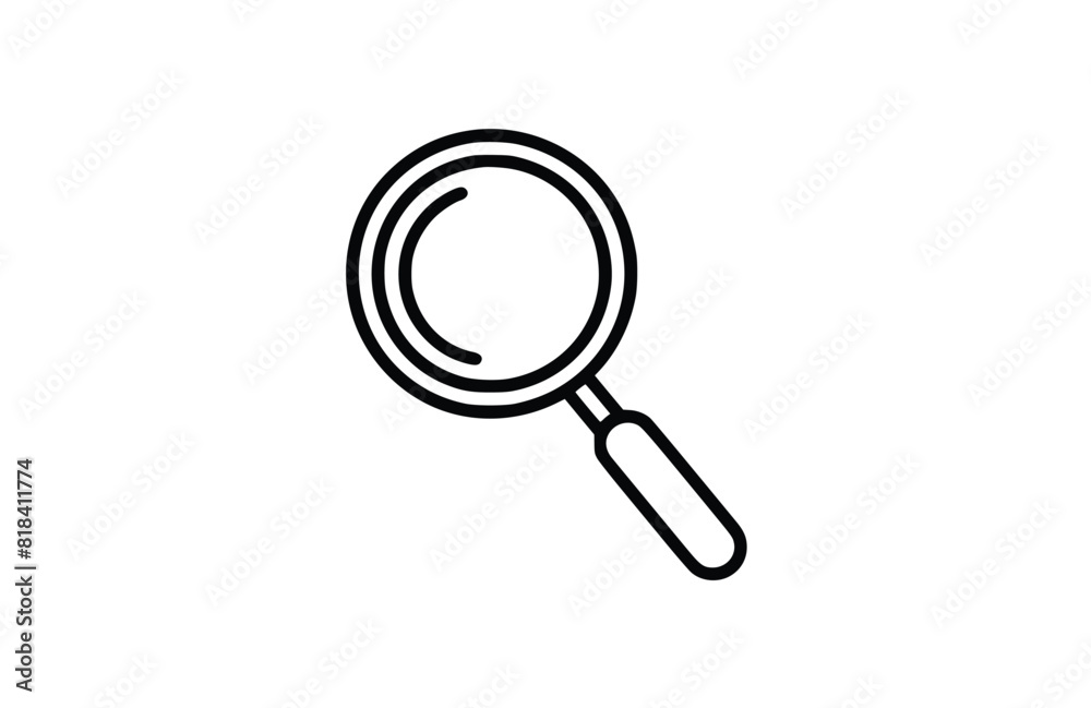 Magnifying glass icon flat vector illustration. Magnifying glass icon flat vector illustration.