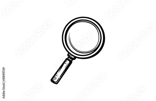 Magnifying glass icon flat vector illustration.