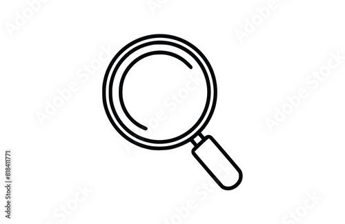 Magnifying glass icon flat vector illustration.