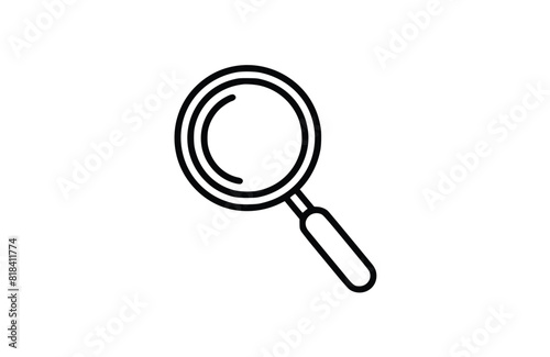 Magnifying glass icon flat vector illustration.