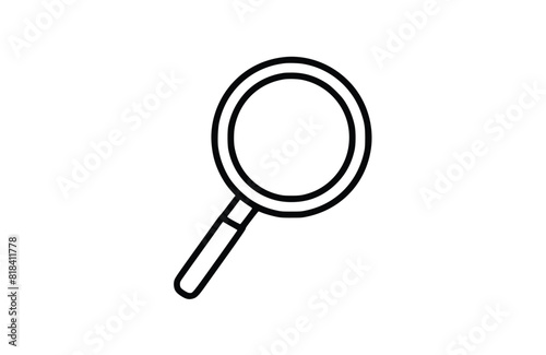Magnifying glass icon flat vector illustration.