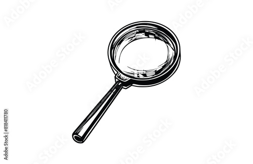 Magnifying glass icon flat vector illustration.