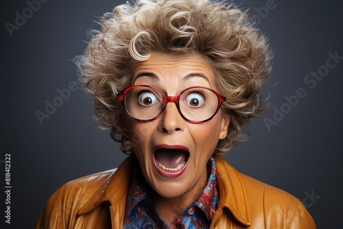 middle aged woman with open mouth and surprised face © Rafa