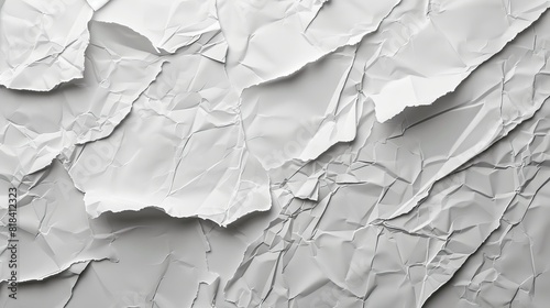 White background. crumpled paper texture
