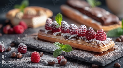 Raspberry Pastry with Powdered Sugar photo