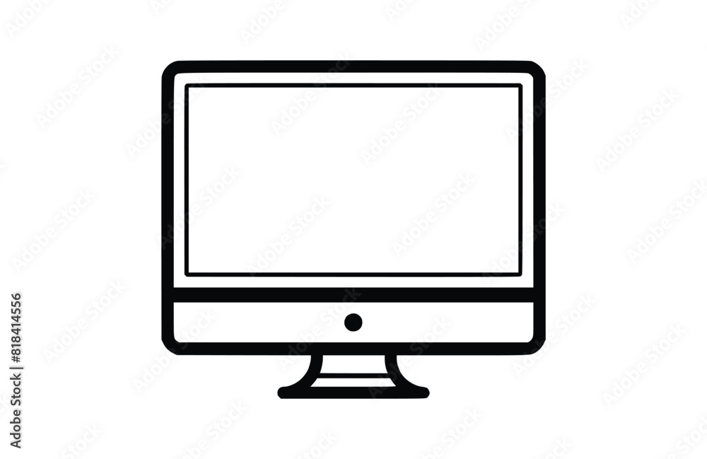 Monitor screen icon flat vector illustration. Monitor screen icon flat vector illustration.