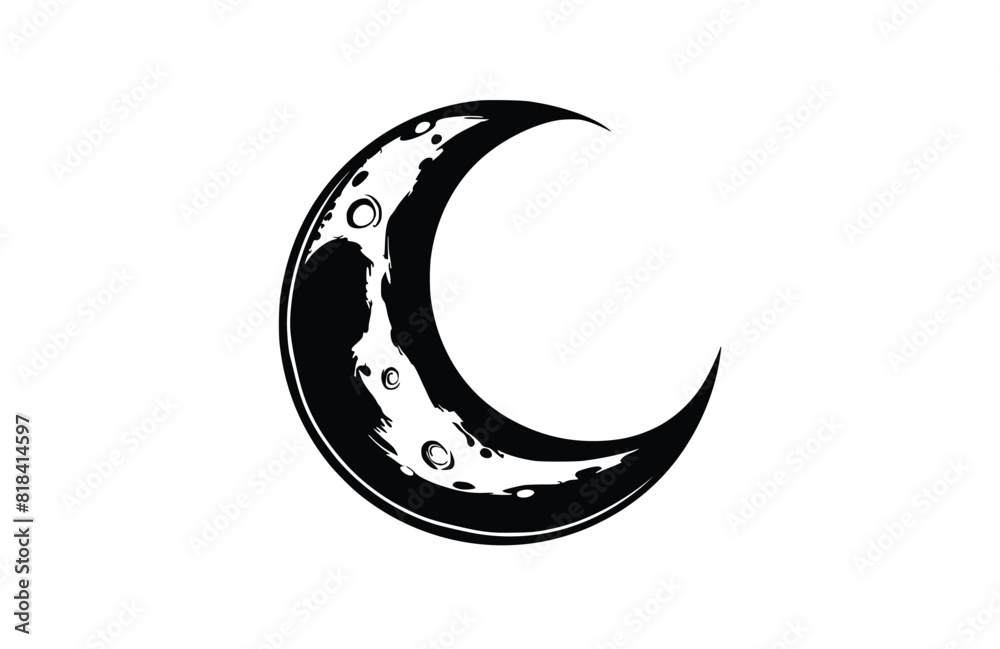 Obraz premium moon icon flat vector illustration.