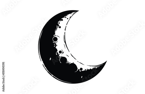 moon icon flat vector illustration.