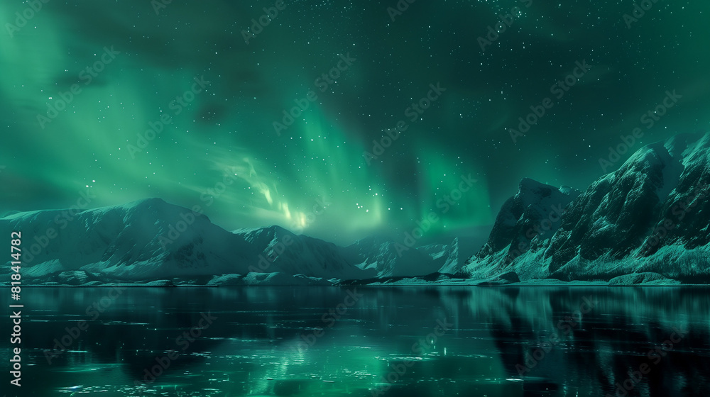 Aurora Borealis Reflecting in Water Aurora Borealis Reflecting in Water