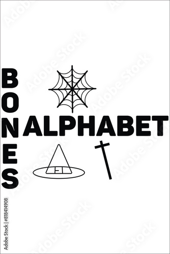 Bones alphabet T-shirt, Vector File