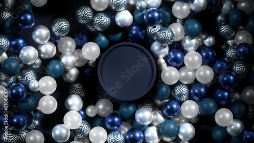 3d vertical render animation of balls sliding