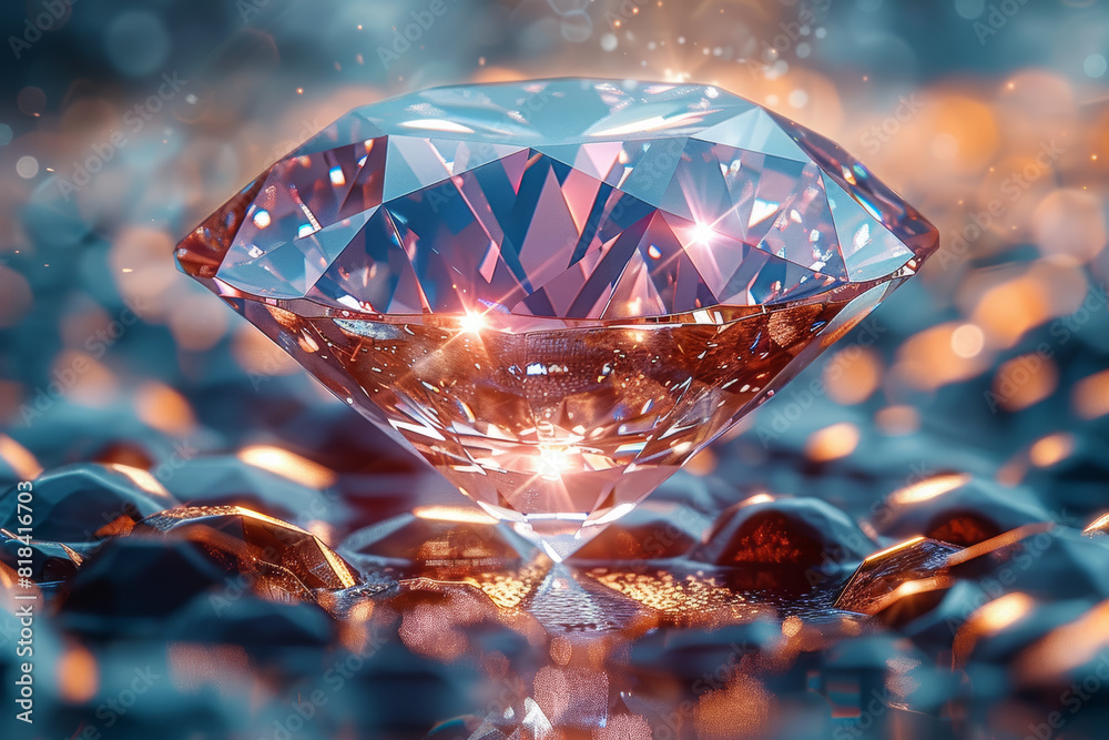 A flawless diamond sparkling in the light, its facets reflecting brilliance and clarity. Concept of timeless beauty and elegance. Generative Ai. A flawless diamond sparkling in the light, its facets reflecting brilliance and clarity. Concept of timeless beauty and elegance. Generative Ai.