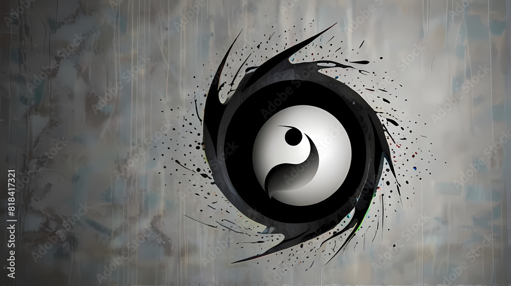 Obraz premium Abstract Background With Yin Yang Theme