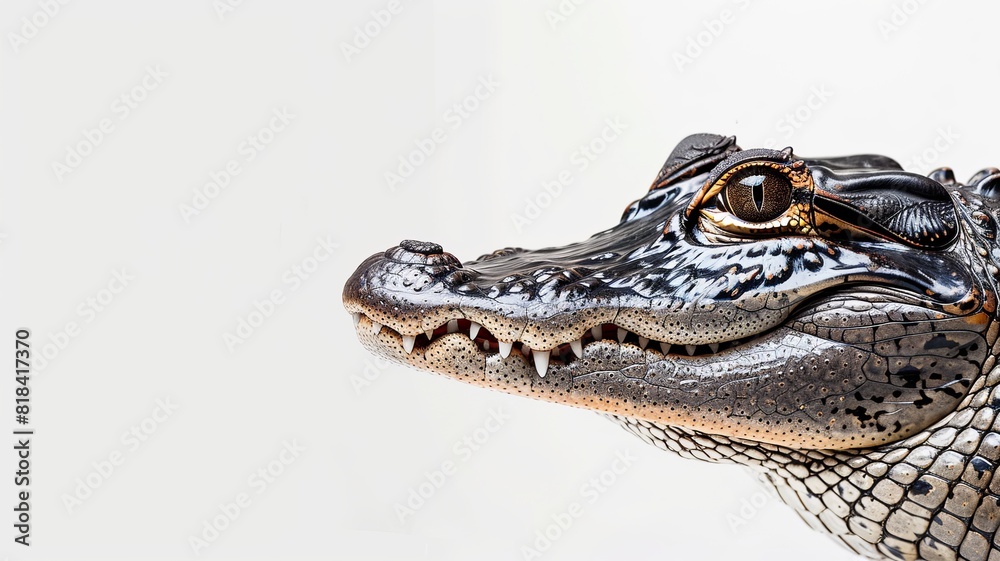 Fototapeta premium alligator on white studio background isolated