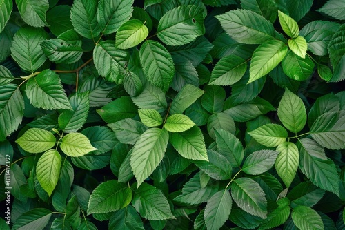 Green leaves pattern background, Natural background and wallpaper - generative ai
