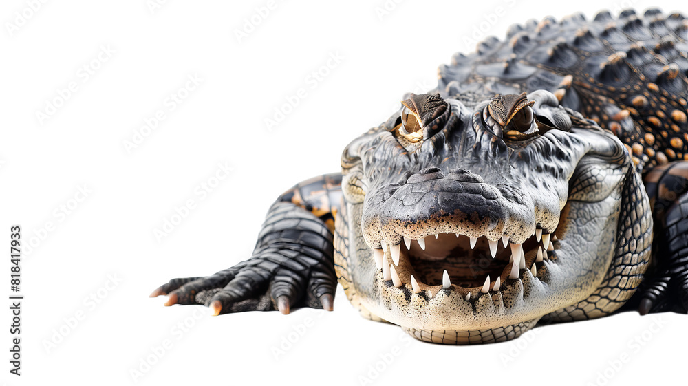 Obraz premium alligator on white studio background isolated