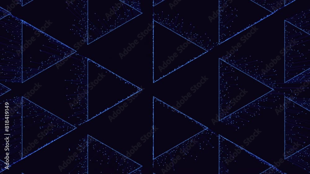 A mesmerizing arrangement of symmetrical, overlapping blue triangles creates a captivating geometric pattern with a striking visual appeal