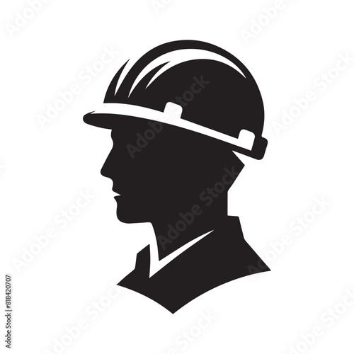 male silhouette of safty helmet icon