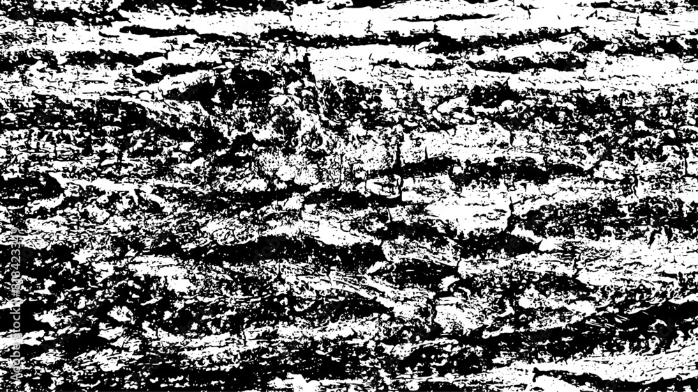 5-31. Tree bark texture effect - illustration. Black and white vector texture with scratch background.