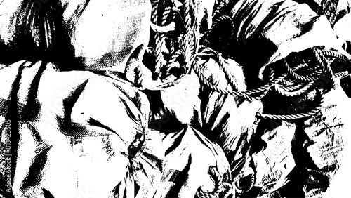 5-56. Old rope bag texture background - illustration