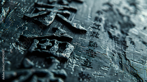 Aesthetically Articulated Collection of Traditional Xu Chinese Characters in Monochromatic Hues photo