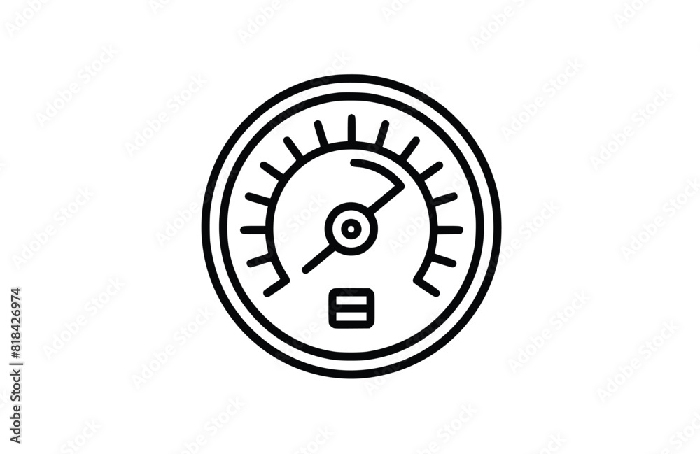Flat Speedometer icon symbol vector Illustration.