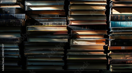 Stack of Colorful Archive Binders on Shelves in Office