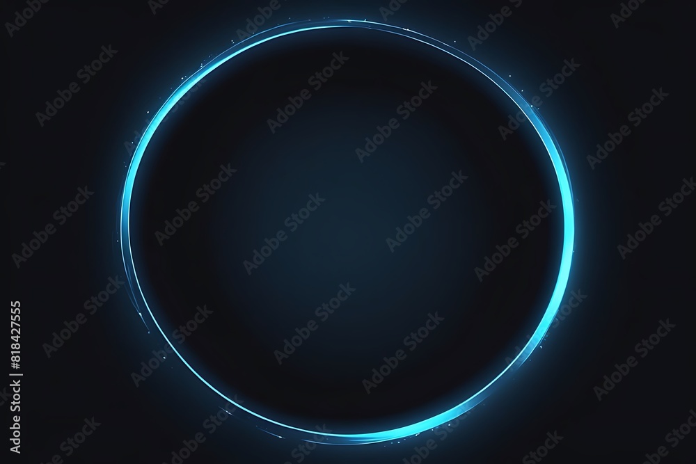 blue circle light frame on black background. Blue light effects on round placeholder for your text on dark background. A blue glowing circle. For futuristic or technology-themed designs. blue circle light frame on black background. Blue light effects on round placeholder for your text on dark background. A blue glowing circle. For futuristic or technology-themed designs.