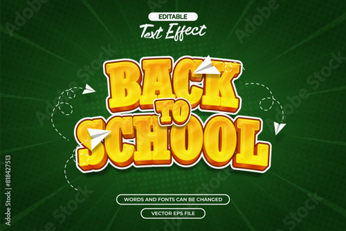 Back to school editable vector text effect