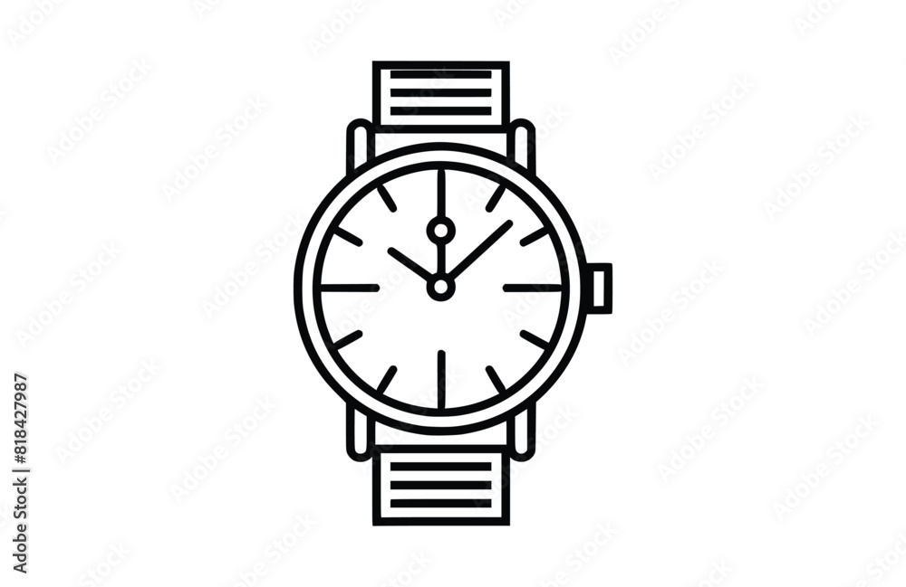 watch icon flat vector illustration. watch icon flat vector illustration.