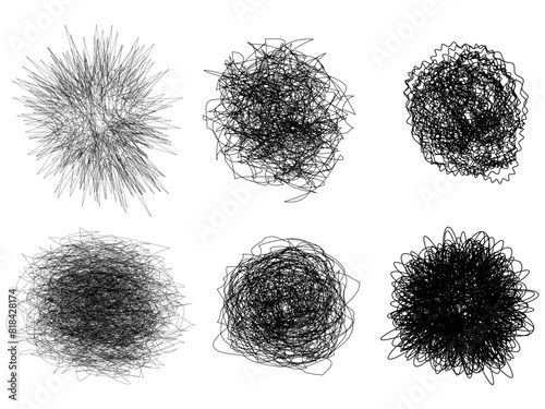 Hand drawing insane tangled scribble random chaotic lines.