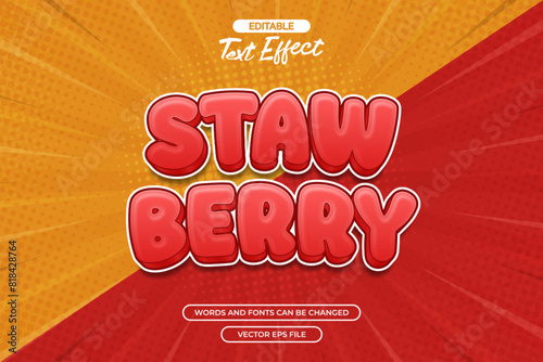 Strawberry editable text effect
