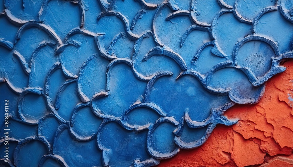 Fototapeta premium Abstract Blue and Red Textured Wall Art