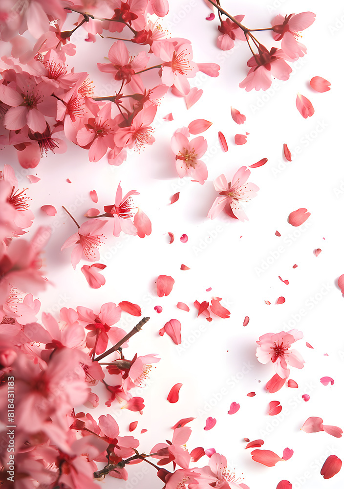 A pattern of magenta flowers on a white background