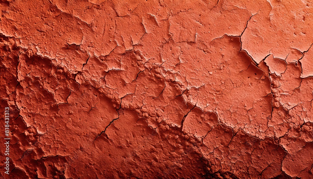 Cracked Red Clay Soil Closeup Texture Cracked Red Clay Soil Closeup Texture